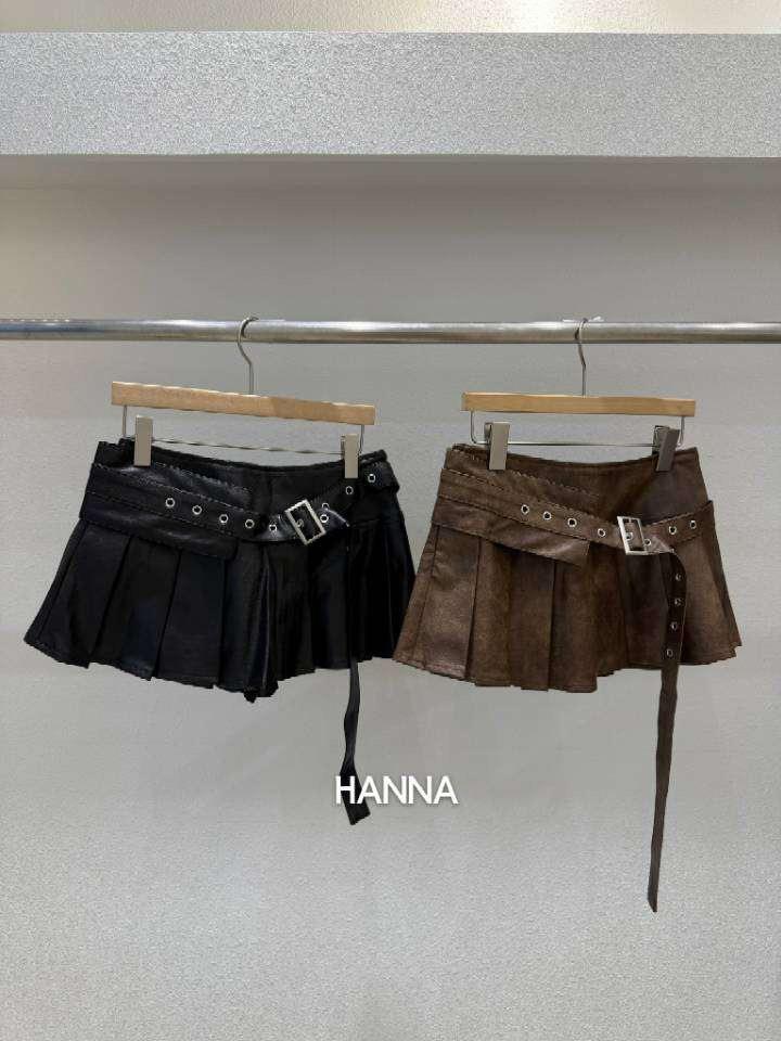 百褶迷你短褲裙(附腰帶)